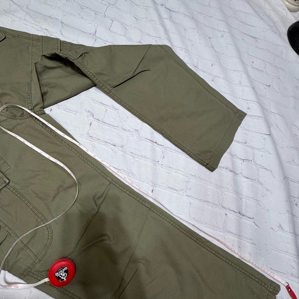 JIMMY’Z Sur Co. rare vintage Y2K Men's Olive Cargo Pants 33x32 cotton twill EUC - Picture 8 of 16